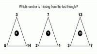 Which number is missing from the last triangle